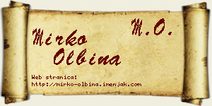 Mirko Olbina vizit kartica